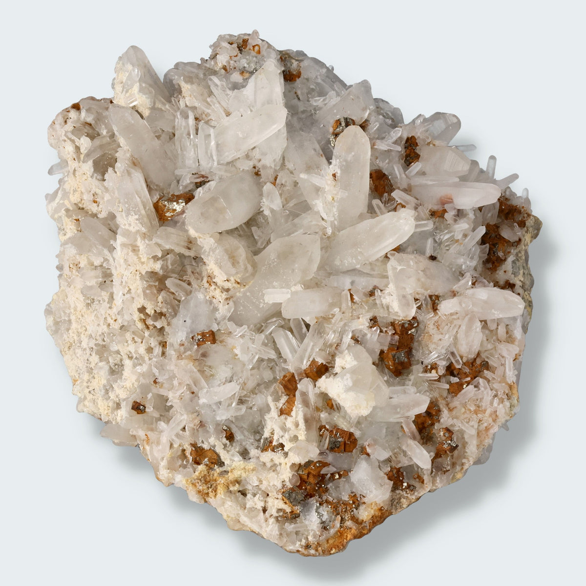 Pyrit an Bergkristall aus Indonesien (1235g)