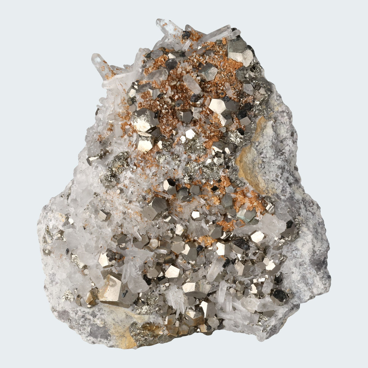 Pyrit an Bergkristall aus Indonesien (1054g)